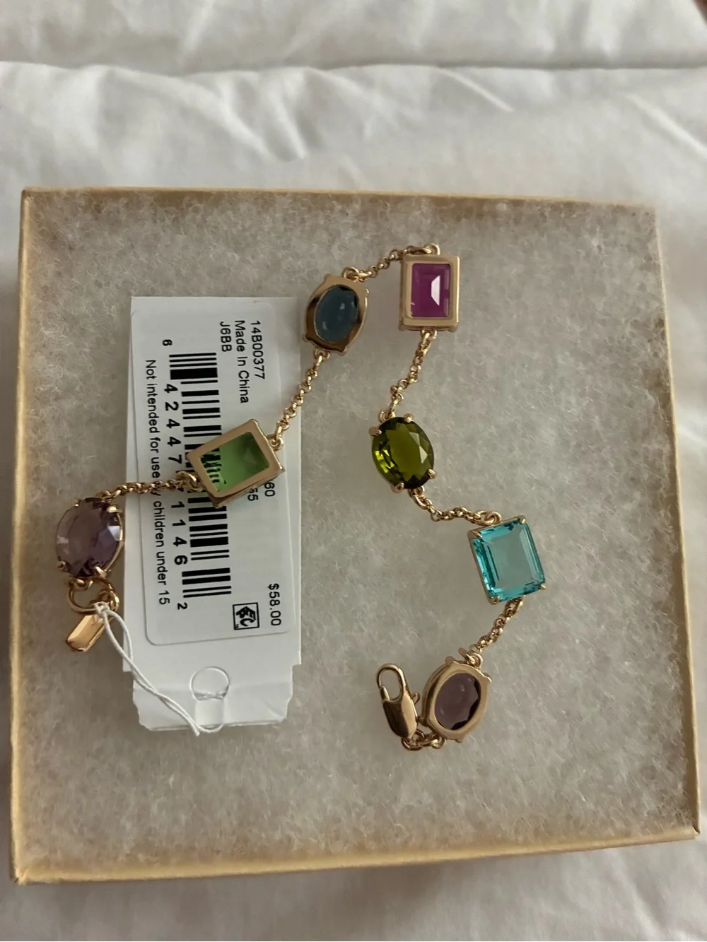 Ralph Lauren Gold-Tone Bracelet with Multicolor Gemstones - Picture 3 of 5
